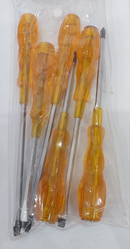 6Pce Screwdriver Set - Solid Steel Shaft